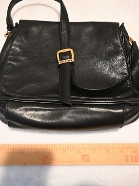 Perlina New York Genuine Leather Shoulder Bag (Classic Flap, Gold Tone Hardware)